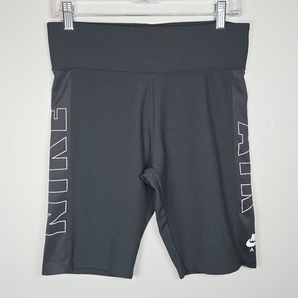 Nike Air Women's Stretch Athletic Ribbed Shorts Large Performance Workout Active